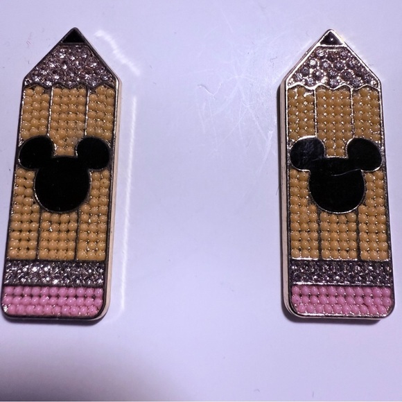 Disney Baublebar Mickey Mouse Pencil Earrings Box Teacher Gift Back To School - Picture 2 of 6